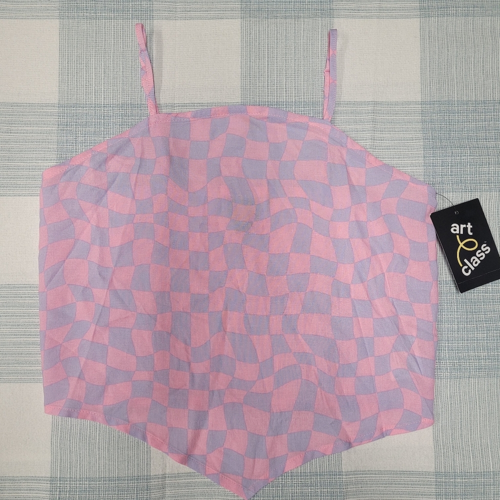 NWT Kids Triangle Checkered Crop Top